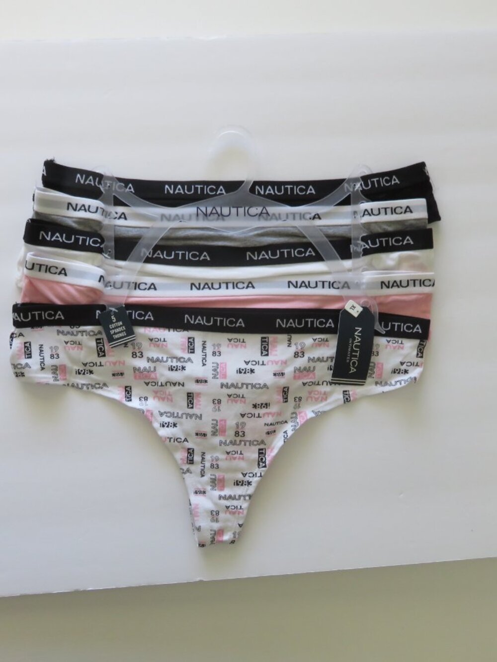 (#106) Nautica 5 Pack Cotton Spandex Thongs Size XL